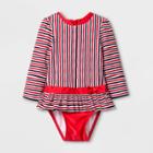Baby Girls' Long Sleeve One Piece Swimsuit - Cat & Jack Red