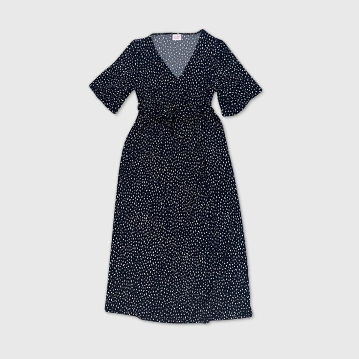 Animal Print Flutter Short Sleeve Maternity Dress - Isabel Maternity By Ingrid & Isabel Xavier Navy Xs, Xavier Blue