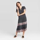Women's Printed Short Sleeve Maxi Dress - Knox Rose Navy S, Women's, Size: