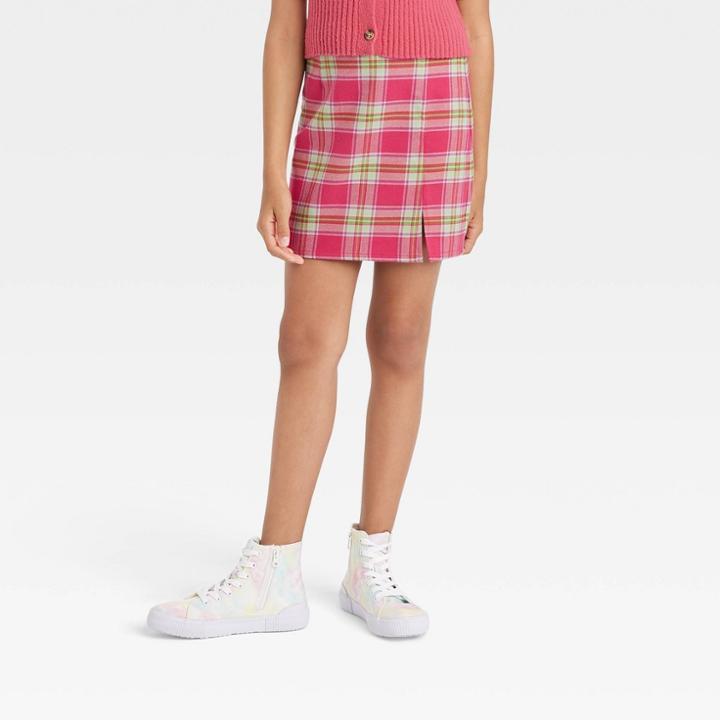 Girls' Notch Skirt - Art Class Red Plaid