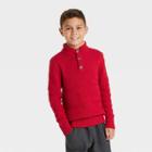 Boys' Textured Mock Neck Sweater - Cat & Jack Red