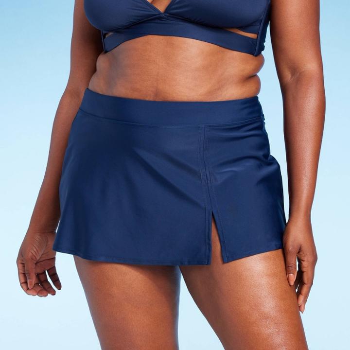 Women's Swim Skirt With Tummy Control - Kona Sol Navy Blue