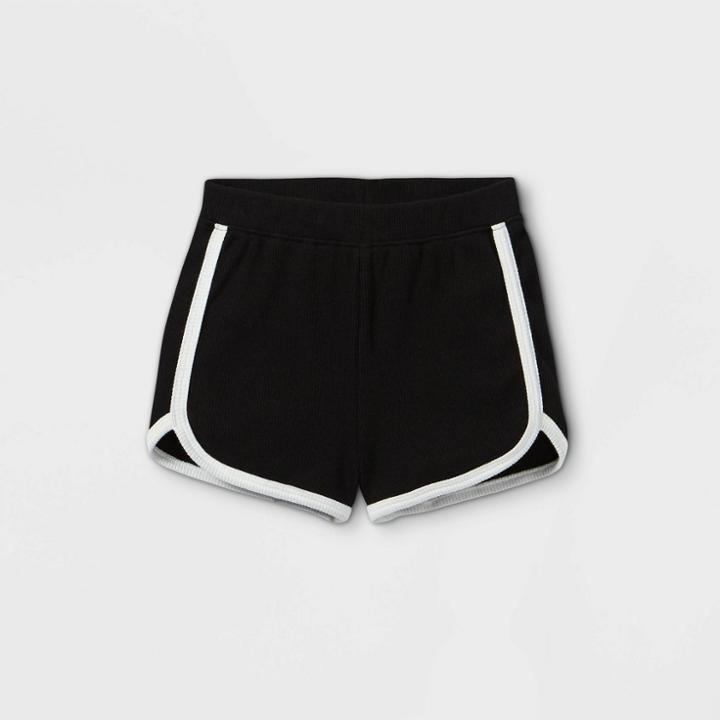 Toddler Girls' Ribbed Pull-on Shorts - Art Class Black