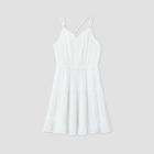 Girls' Sleeveless Crochet Trim Dress - Art Class White