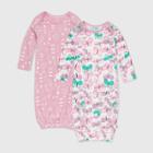 Honest Baby Girls' 2pk Organic Cotton Flutter Nightgown