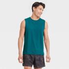 Men's Sleeveless Performance T-shirt - All In Motion Dark Teal Blue