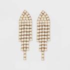Gold Post With Clear Cup Chain Statement Earrings - A New Day Gold