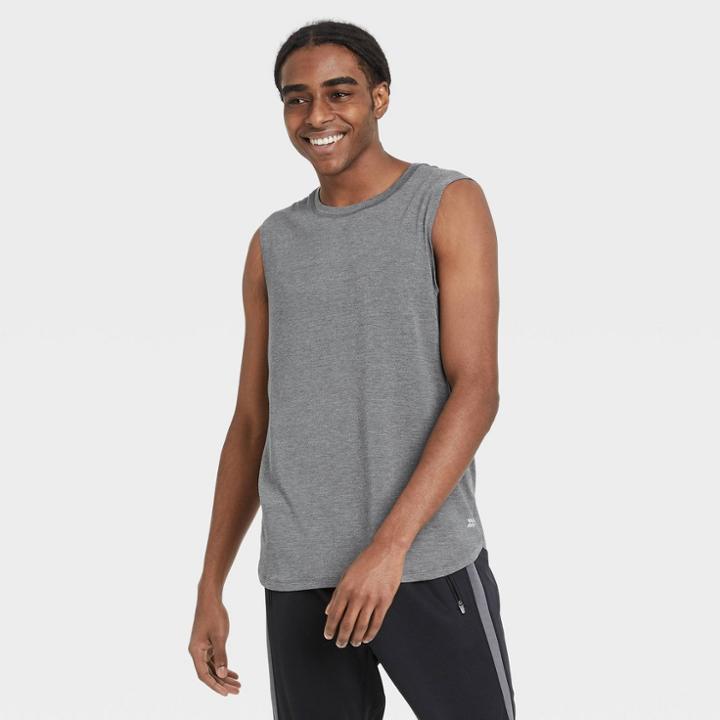Men's Sleeveless Run T-shirt - All In Motion Heather Gray