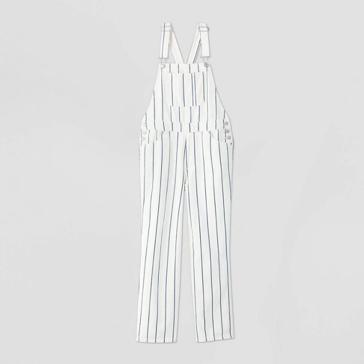 Women's High-rise Straight Fit Overall Cropped Jeans - Universal Thread White