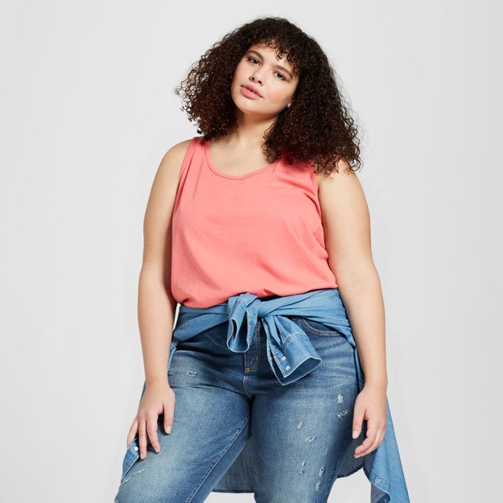Women's Plus Size Lafayette Knit Tank Top - Universal Thread Pink