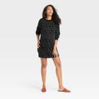 The Nines By Hatch Long Sleeve French Terry Sweatshirt Maternity Dress Black Floral Print
