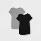 Maternity Short Sleeve Non-shirred 2pk Bundle T-shirt - Isabel Maternity By Ingrid & Isabel Black/gray
