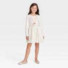 Girls' Holiday Long Sleeve Tulle Dress - Cat & Jack Cream
