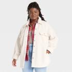 Women's Plus Size Button-down Shacket Blazer - Universal Thread Cream