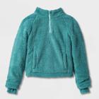 Kids' Adaptive Mock Neck Long Sleeve Fleece Jacket - Cat & Jack Dusty Green