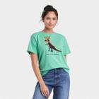 Jean-michel Basquiat Women's Basquiat Dinosaur Short Sleeve Graphic T-shirt - Green