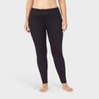Warm Essentials By Cuddl Duds Women's Plus Size Smooth Stretch Thermal Leggings - Black