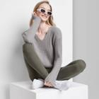 Women's V-neck Rib Knit Pullover Sweater - Wild Fable Gray