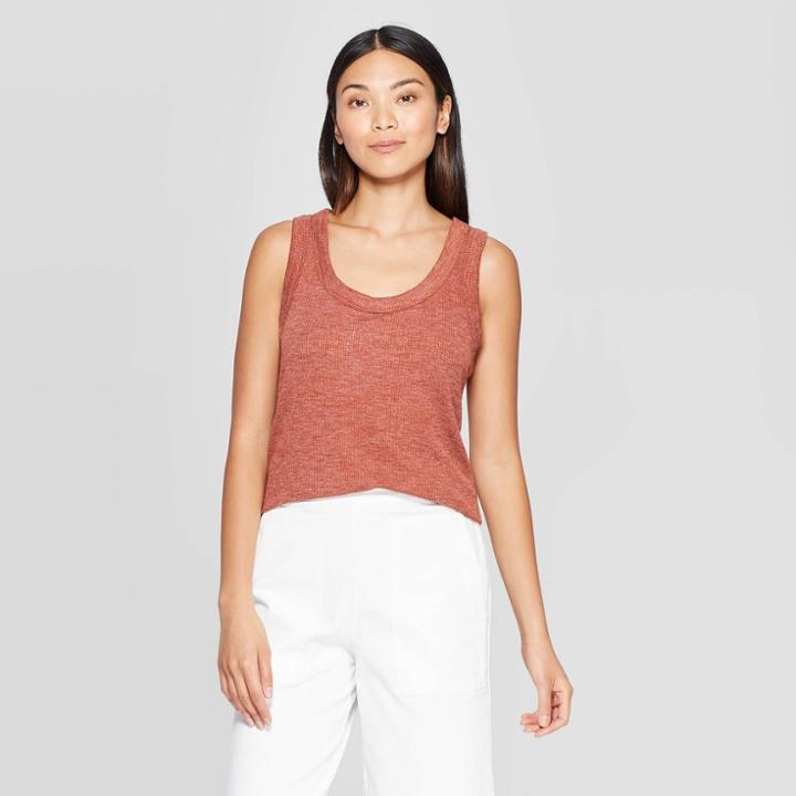 Women's Scoop Neck Tank Top - Prologue Rust L, Size: