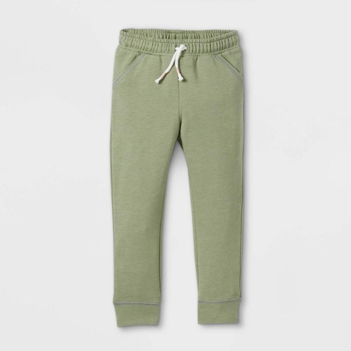 Toddler Kids' Fleece Jogger Pants - Cat & Jack Olive Green