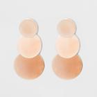 Flat Discs Tiered Metal Drop Earrings - A New Day Rose Gold