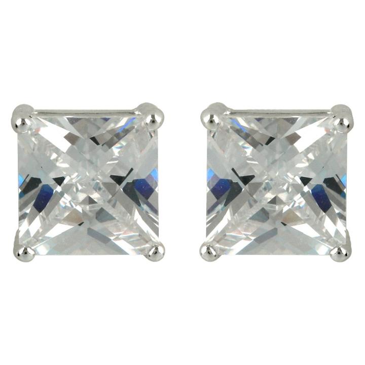 Distributed By Target Sterling Silver Princess Stud Earring -