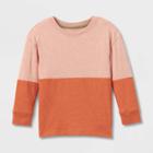 Toddler Boys' Colorblock Long Sleeve Jersey Knit T-shirt - Cat & Jack Orange