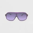 Women's Milky Plastic Oversized Shield Sunglasses - Wild Fable Purple