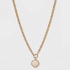 18 Precious Natural Opal With Semi-precious Chain Necklace - Universal Thread Cream, Ivory