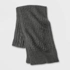 Men's Oblong Mixed Knit Scarf - Goodfellow & Co Charcoal Heather One Size, Grey/grey