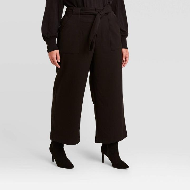 Women's Plus Size High-rise Cropped Pants - Who What Wear Black