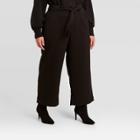 Women's Plus Size High-rise Cropped Pants - Who What Wear Black