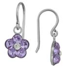 Target Girls' Sterling Silver Crystal Dangle Earring-violet, Purple