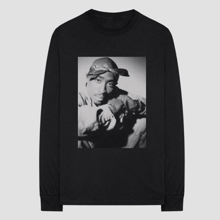 Bravado Men's Tupac Long Sleeve Graphic T-shirt - Black S, Men's,
