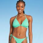 Juniors' Ribbed Triangle Bikini Top - Xhilaration Mint Green D/dd Cup