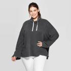 Women's Plus Size Long Sleeve Mock Turtleneck Sweatshirt - Universal Thread Gray