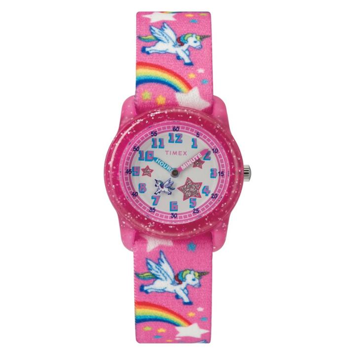 Kid's Timex Watch With Unicorns And Rainbows Strap - Pink Tw7c25500xy, Women's,