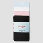 Toddler Girls' 3pk Solid Opaque Tights Cat & Jack - Black/white/pink 4t-5t, Girl's,