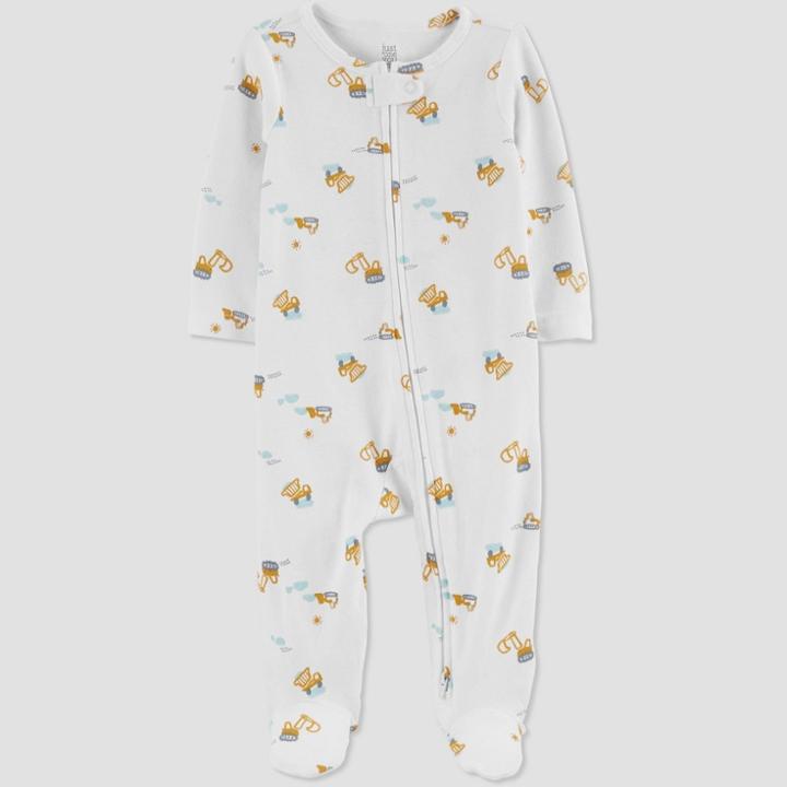 Baby Boys' Construction Footed Pajama - Just One You Made By Carter's White Newborn