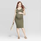 Maternity Sleeveless Scoop Neck T-shirt Dress - Isabel Maternity By Ingrid & Isabel Olive (green)