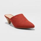 Women's Lora Microsuede Cone Heeled Mule Pumps - Universal Thread Rust