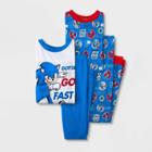 Boys' Sonic The Hedgehog 'gotta Go Fast' 4pc Long Sleeve Snug Fit Pajama