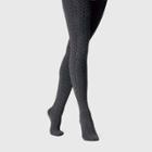 Women's Cable Fleece Lined Tights - A New Day Charcoal Heather S/m, Size: Small/medium, Gray