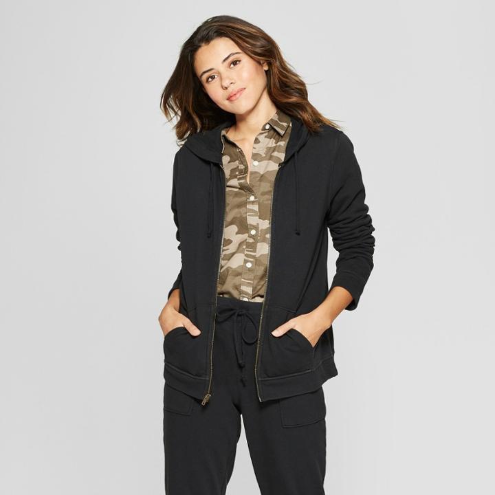 Women's Zip-up Hoodie - Universal Thread Black