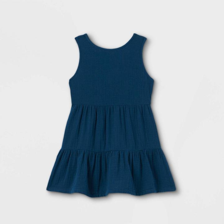 Toddler Girls' Tiered Tank Dress - Cat & Jack Blue