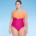 Women's Cut Out Colorblock Medium Coverage One Piece Swimsuit - Kona Sol Multi