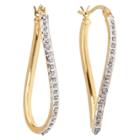 Target Twist Hoop Earrings With Diamond Accents Sterling Silver - Gold, Yellow