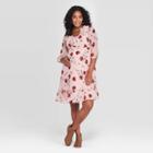Maternity Floral Print 3/4 Sleeve Woven Party Mini Dress - Isabel Maternity By Ingrid & Isabel Smoked Pink L, Women's,
