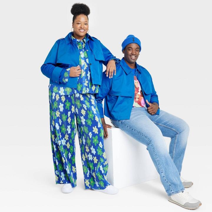 Black History Month Target X Sammy B Adult Plus Size Cropped Shacket - Blue