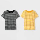 Petitetoddler Boys' 2pk Short Sleeve T-shirt - Cat & Jack Yellow/black 12m, Toddler Boy's